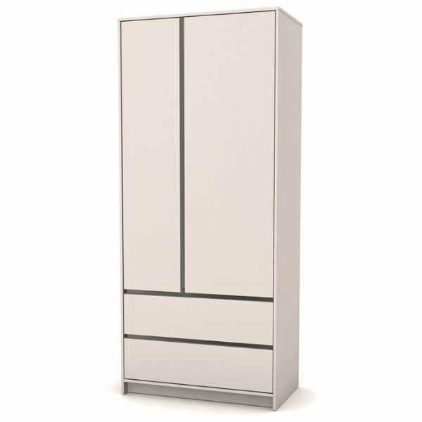 Dvoudveřová šatní skříň Lovitto Gekko. 90х50х207cm. Kašmírová